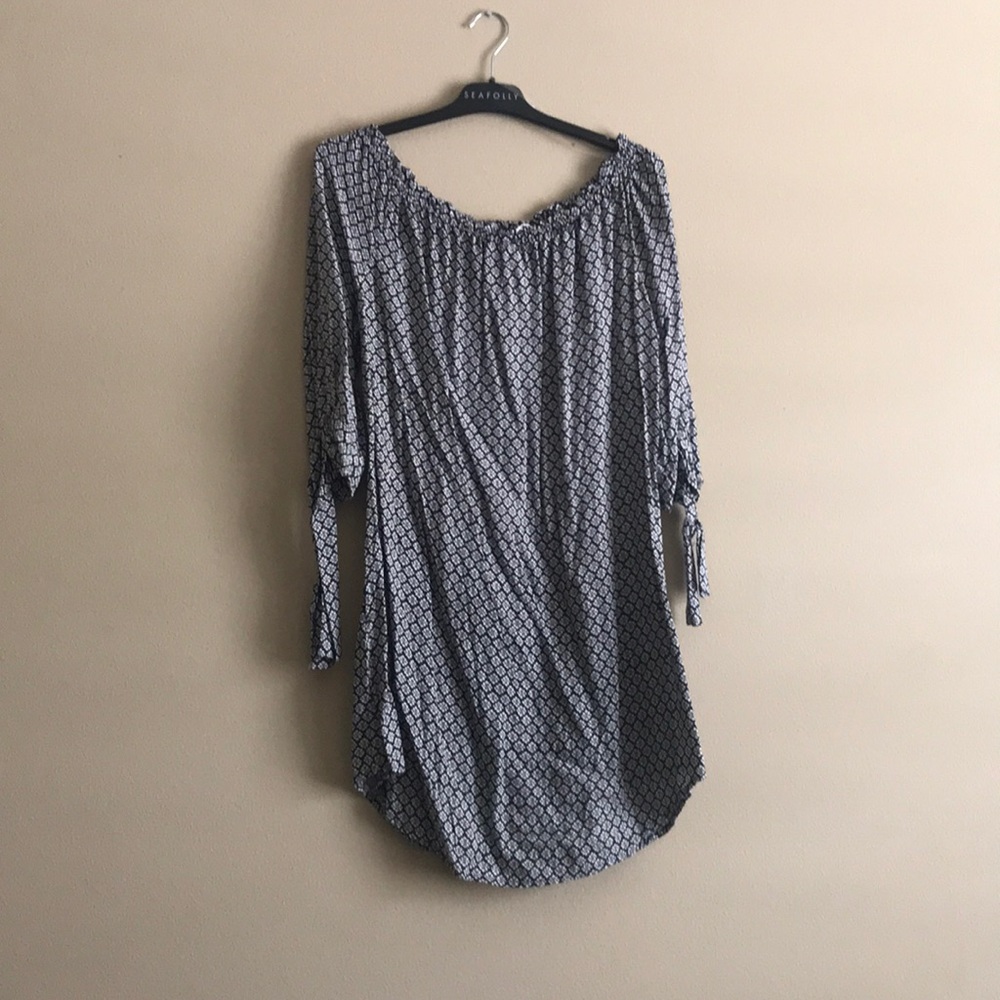 Seafolly Geo Print Off Shoulder Dress size M